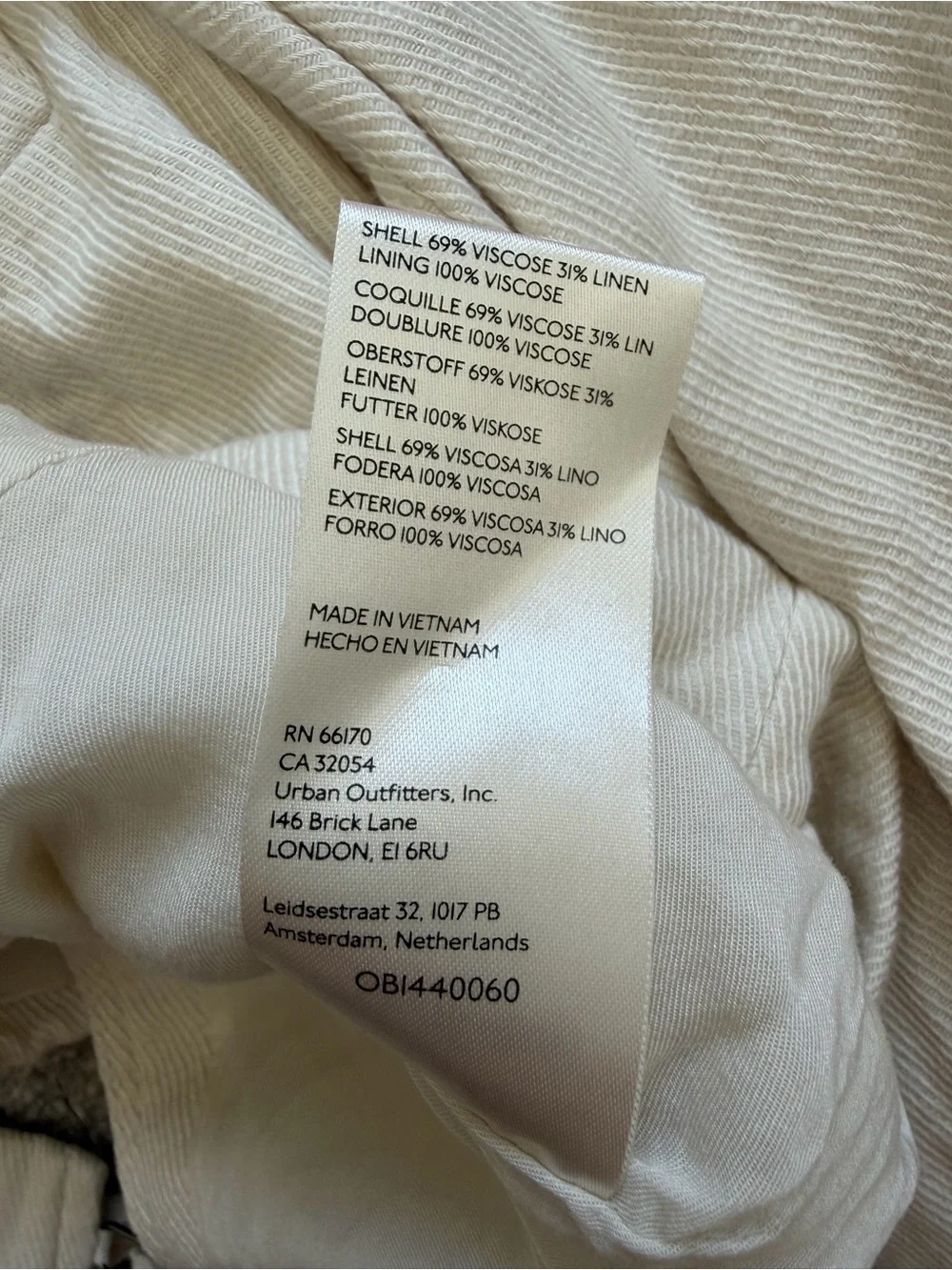 Cropped Lace-Up Got Your Back Linen Cream Jacket